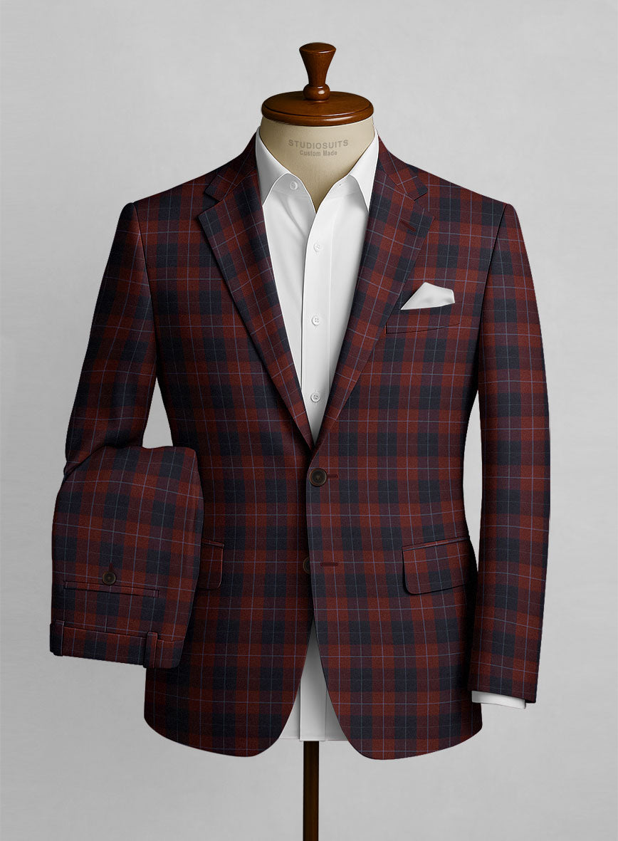 Crimson Carol Check Suit - StudioSuits