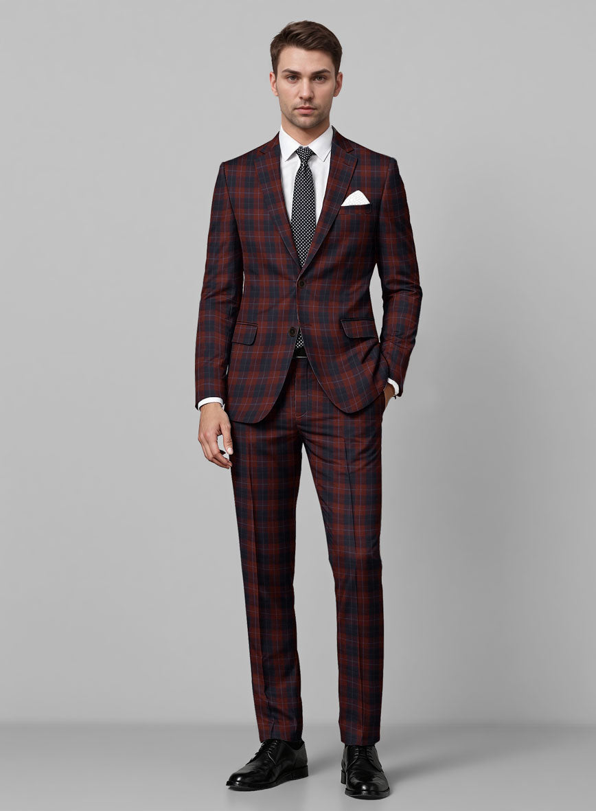 Crimson Carol Check Suit - StudioSuits