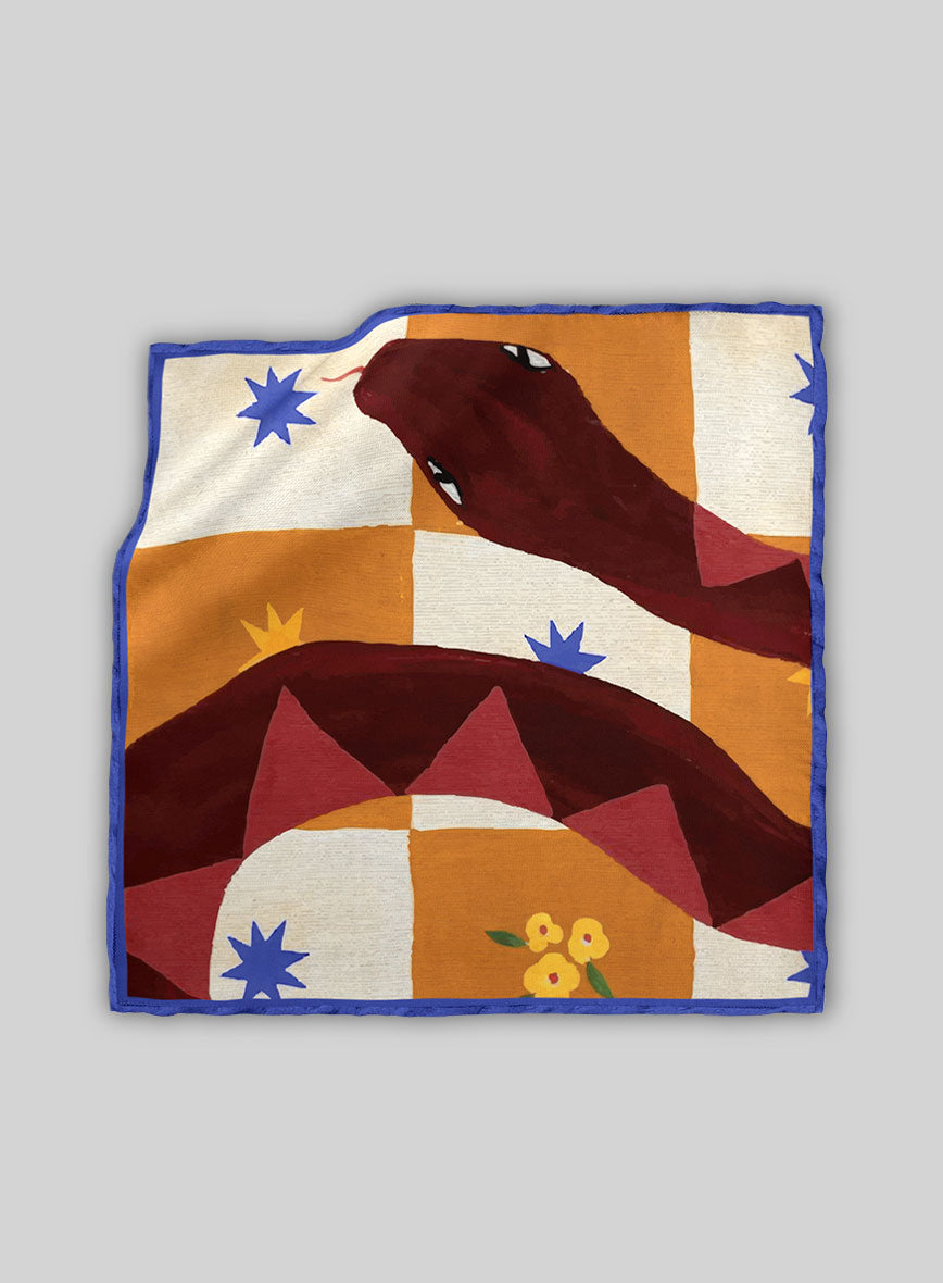 Crimson Coil Silk Pocket Square - StudioSuits