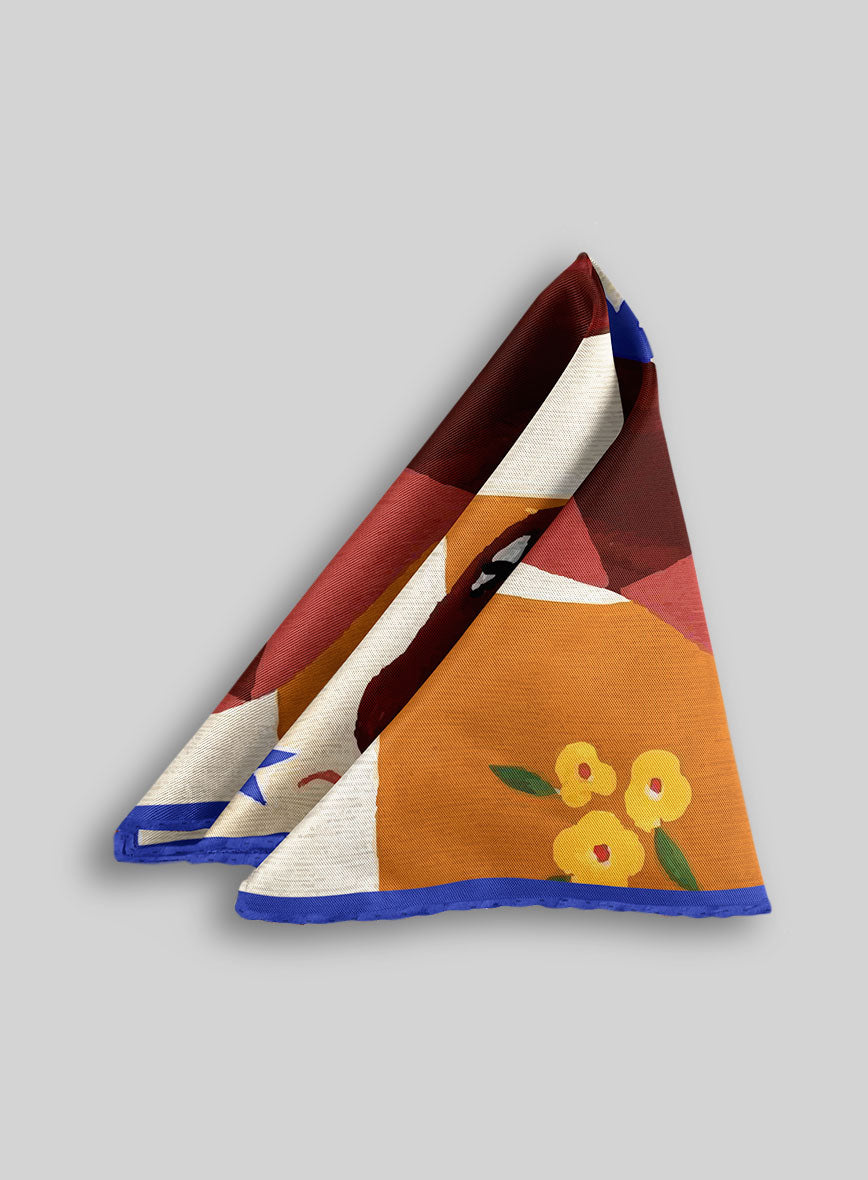 Crimson Coil Silk Pocket Square - StudioSuits