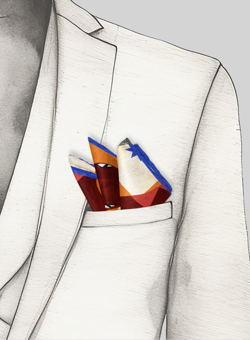 Crimson Coil Silk Pocket Square - StudioSuits