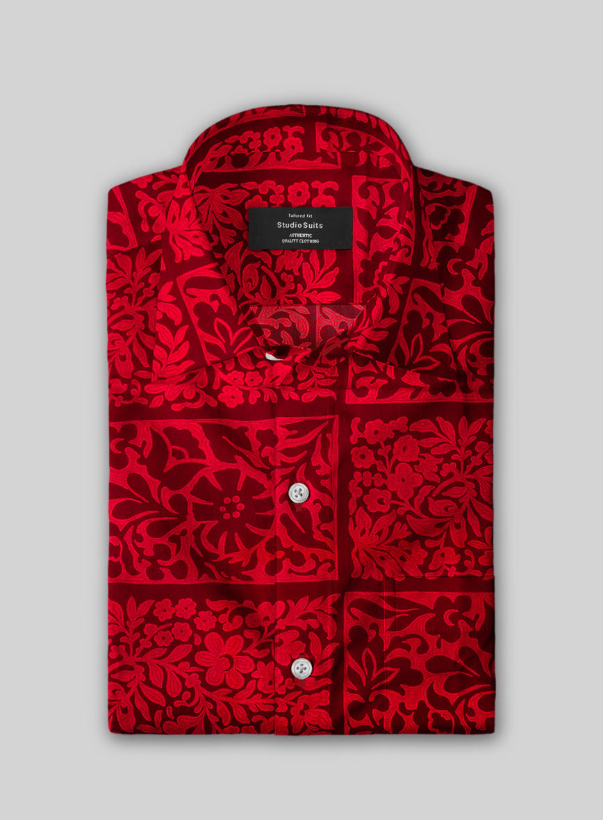 Crimson Tapestry Cotton Shirt - StudioSuits