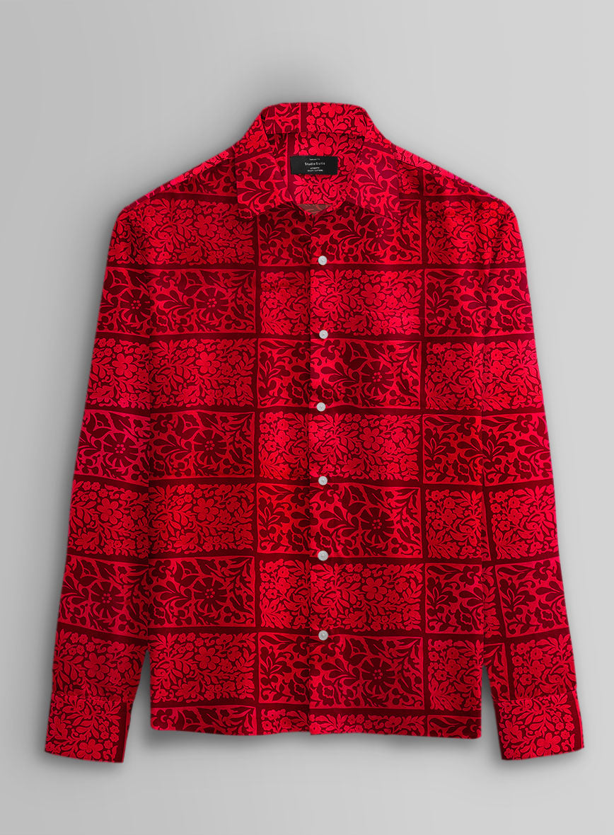 Crimson Tapestry Cotton Shirt - StudioSuits