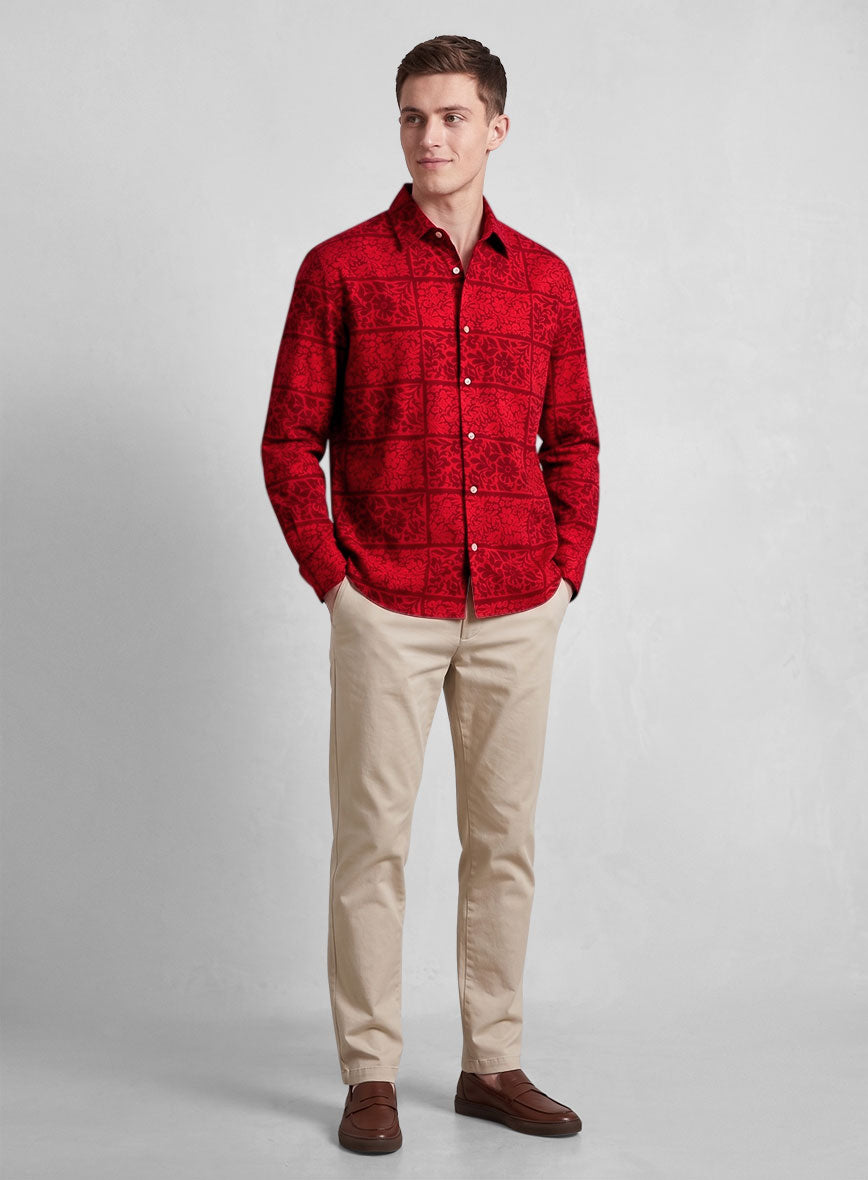 Crimson Tapestry Cotton Shirt - StudioSuits