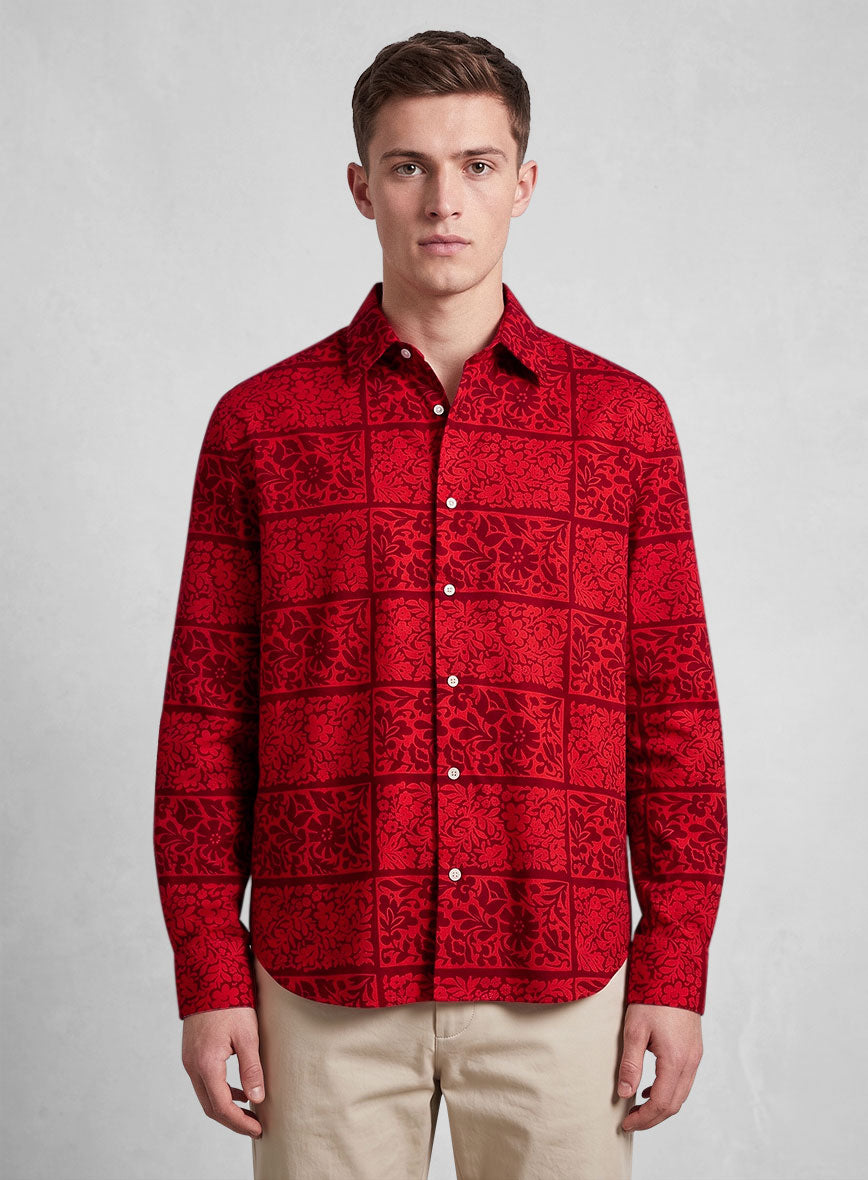 Crimson Tapestry Cotton Shirt - StudioSuits