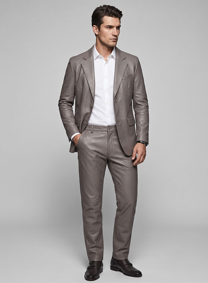 Croma Gray leather Suit - StudioSuits