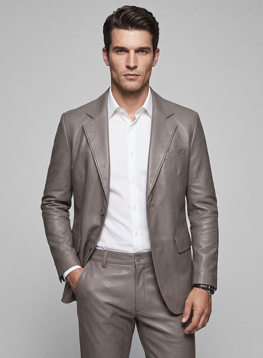 Croma Gray leather Suit - StudioSuits