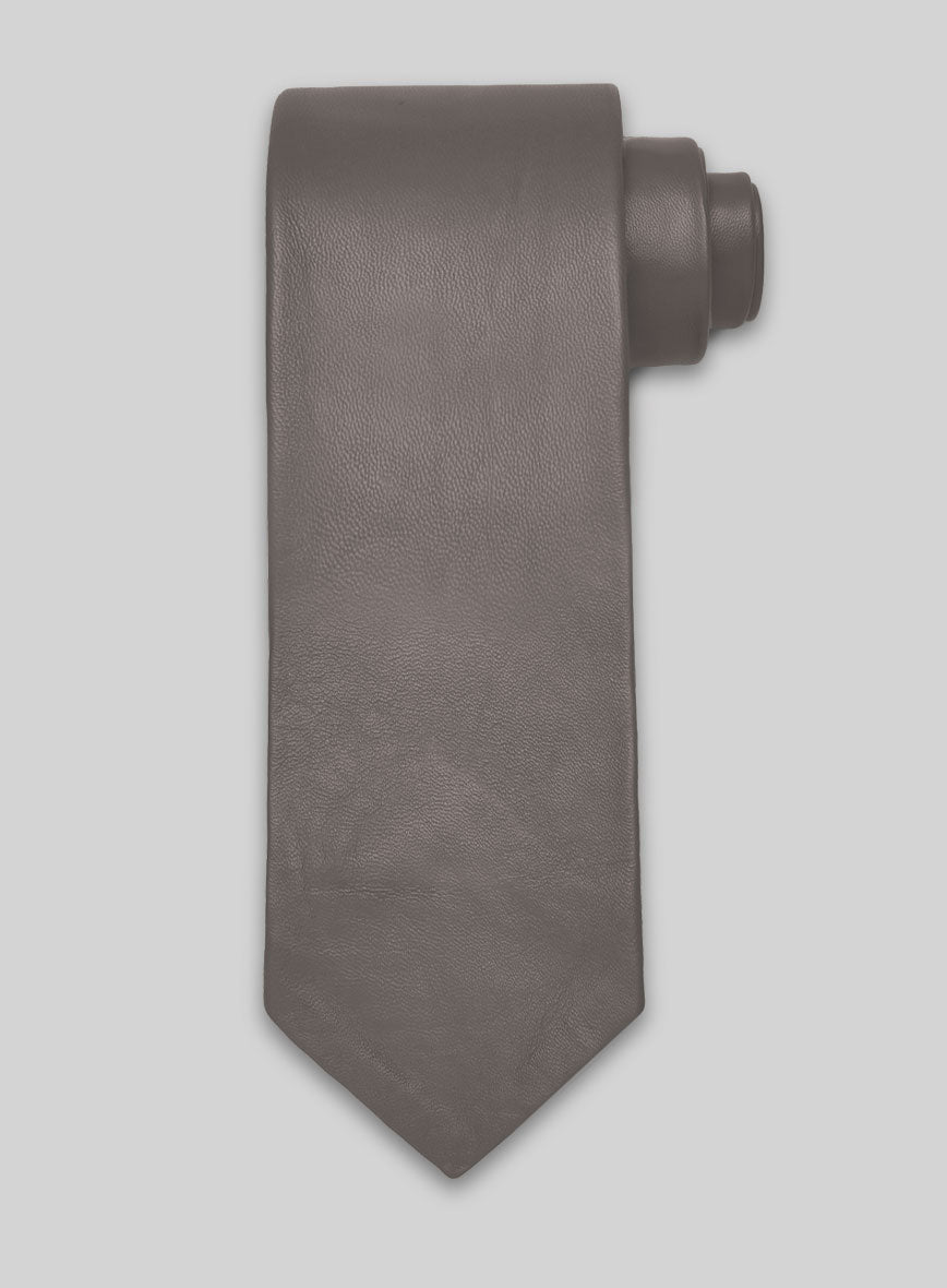 Croma Gray Leather Tie - StudioSuits