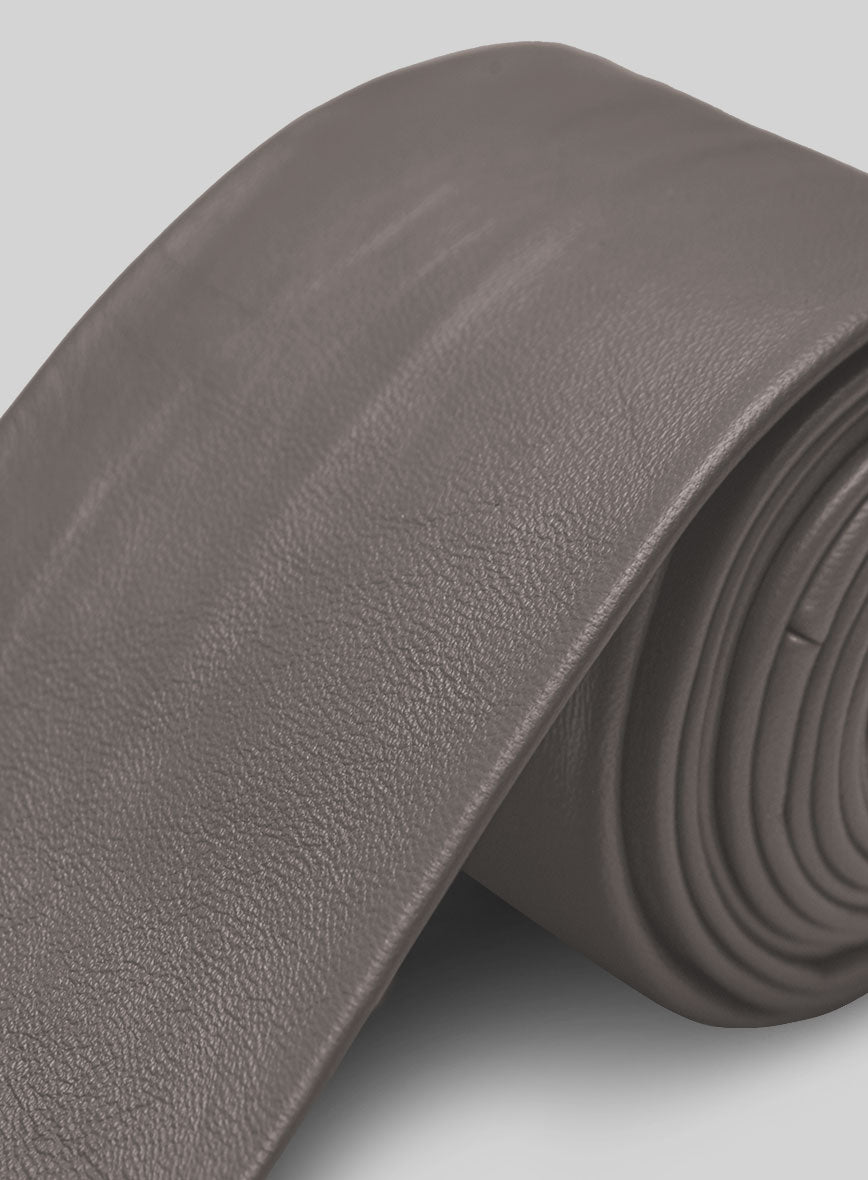 Croma Gray Leather Tie - StudioSuits