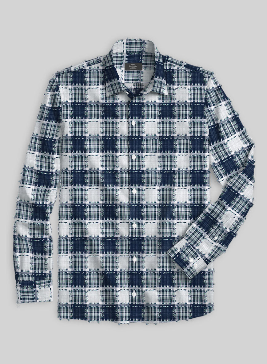Crossfade Check Patchwork Cotton Shirt - StudioSuits
