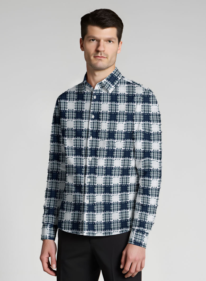 Crossfade Check Patchwork Cotton Shirt - StudioSuits