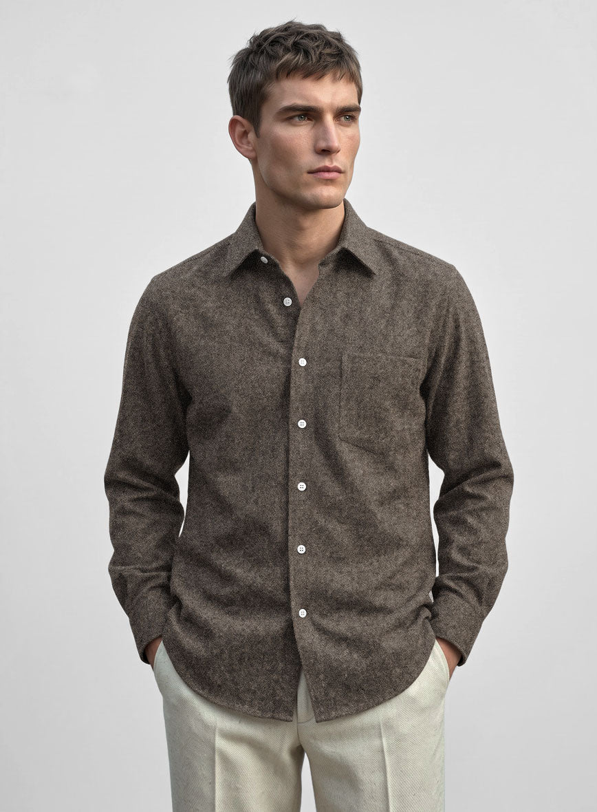 Dapper Brown Tweed Shirt - StudioSuits