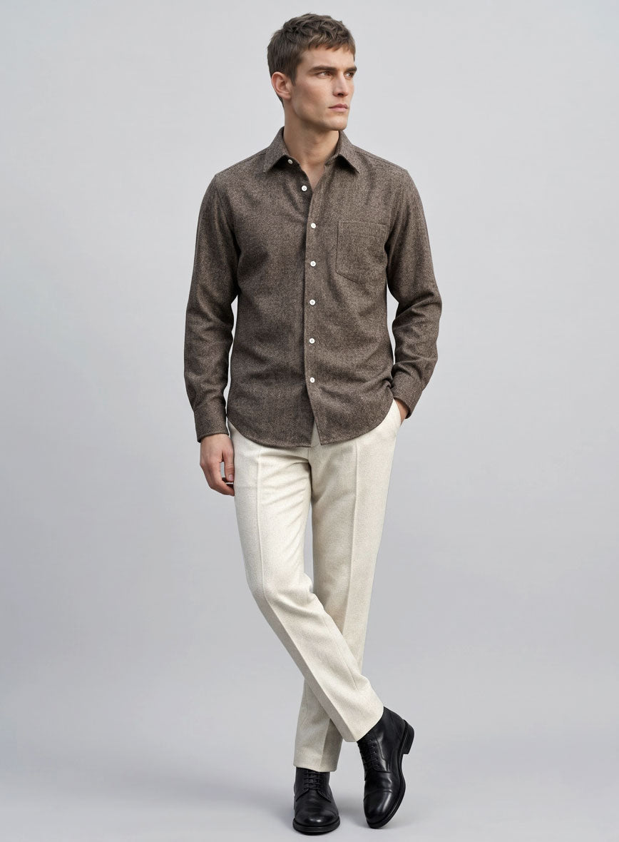 Dapper Brown Tweed Shirt - StudioSuits