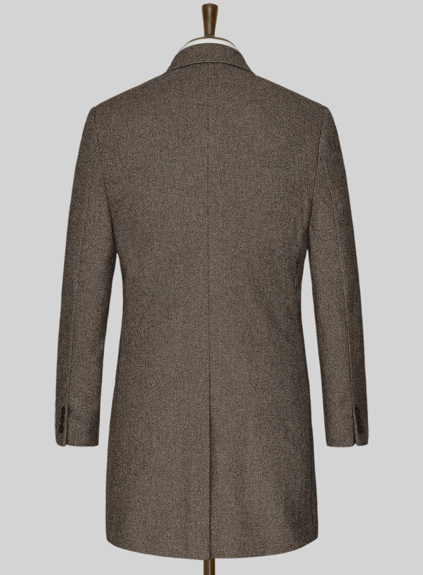 Dapper Brown Tweed Overcoat - StudioSuits