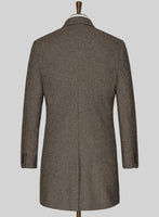 Dapper Brown Tweed Overcoat - StudioSuits