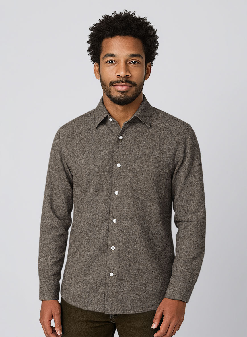 Dapper Brown Tweed Shirt - StudioSuits