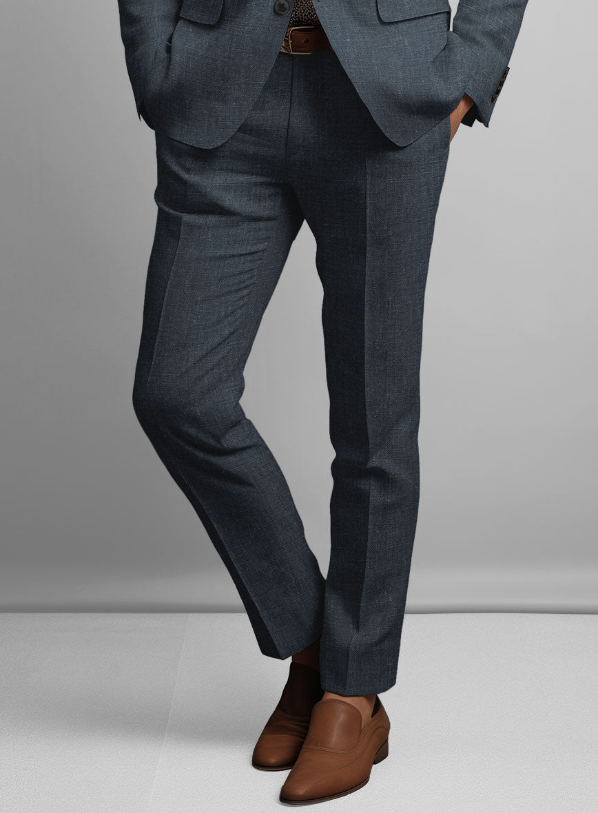 Dark Blue Linen Suit - StudioSuits