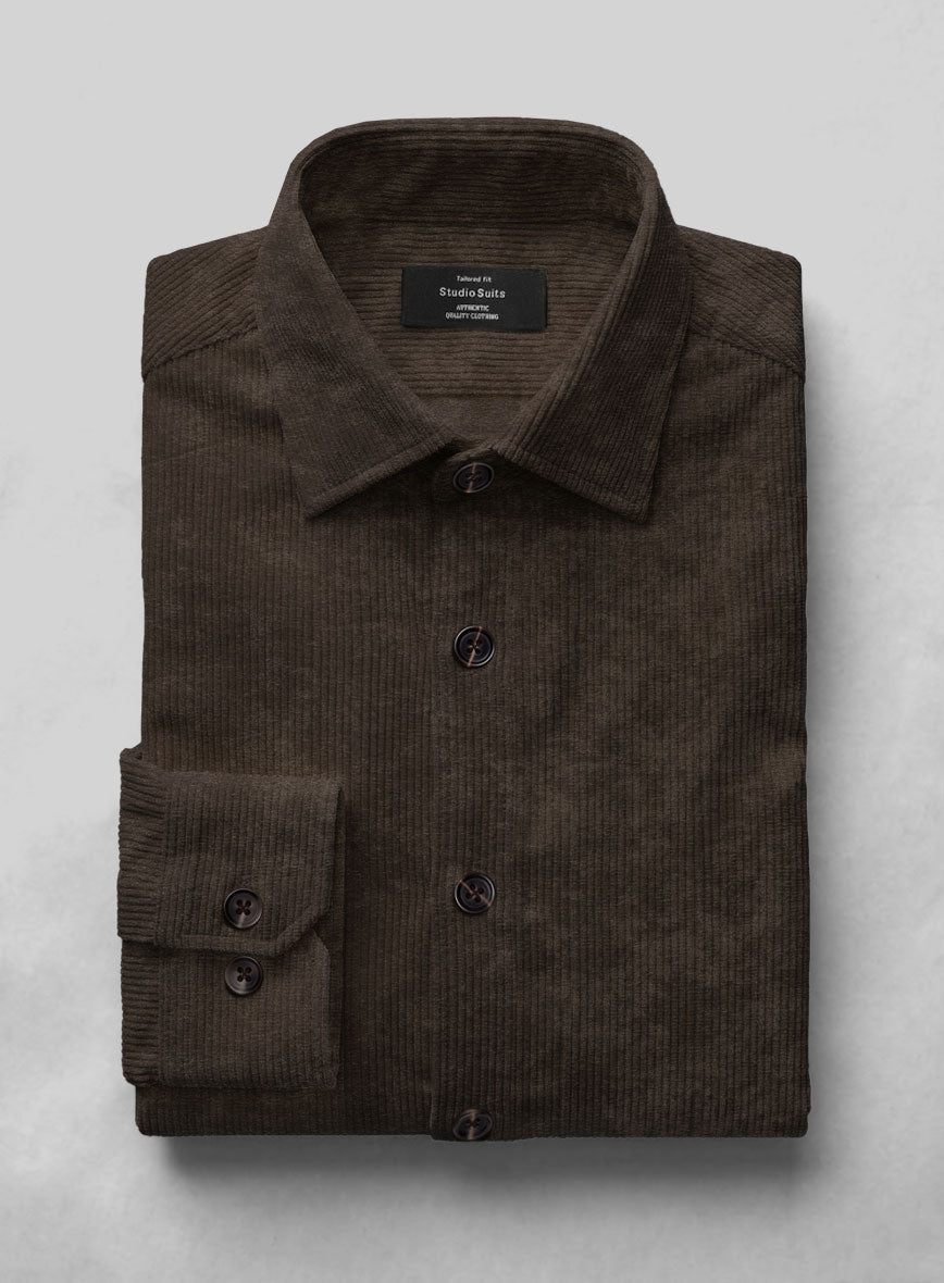 Dark Brown Corduroy Shirt - StudioSuits
