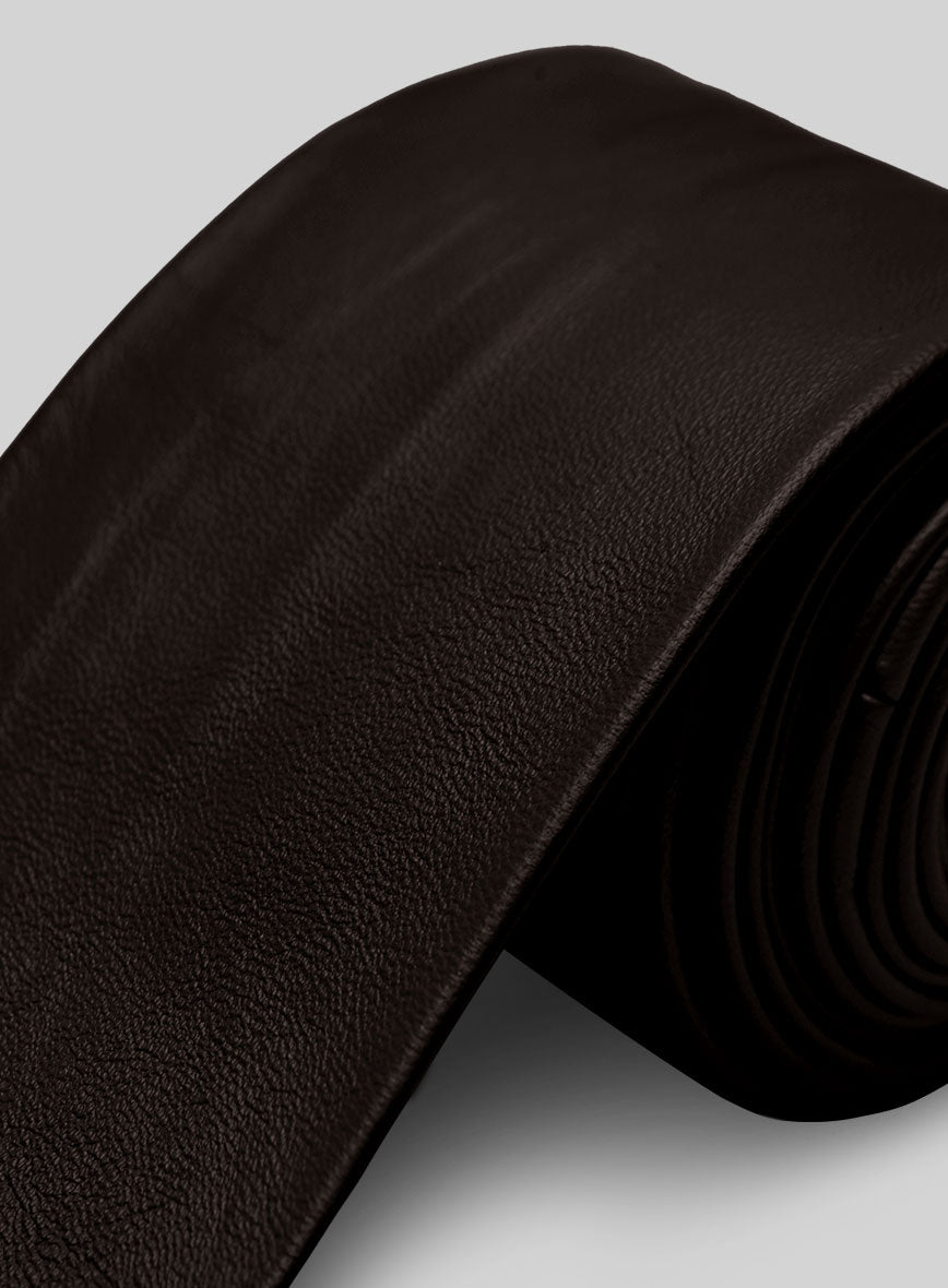 Dark Brown Leather Tie - StudioSuits