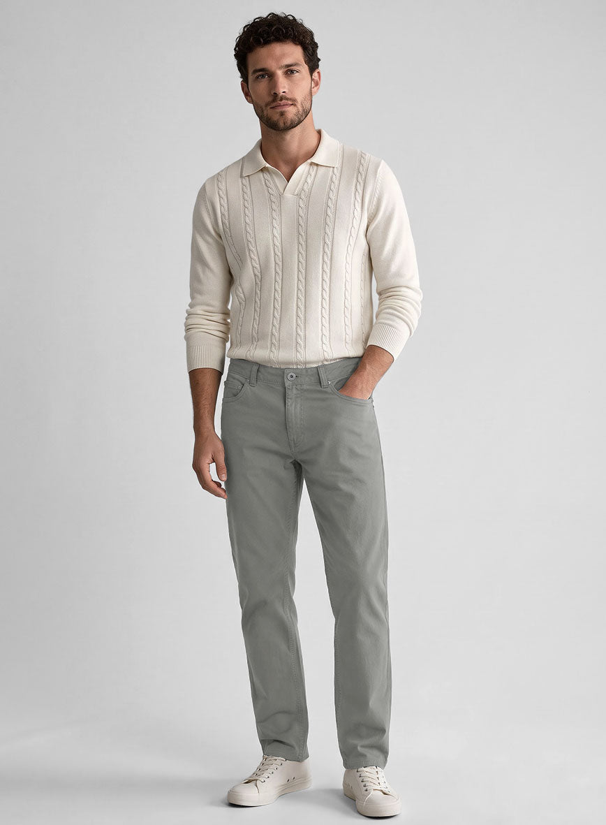 Dark Gray Stretch Chino Jeans - StudioSuits