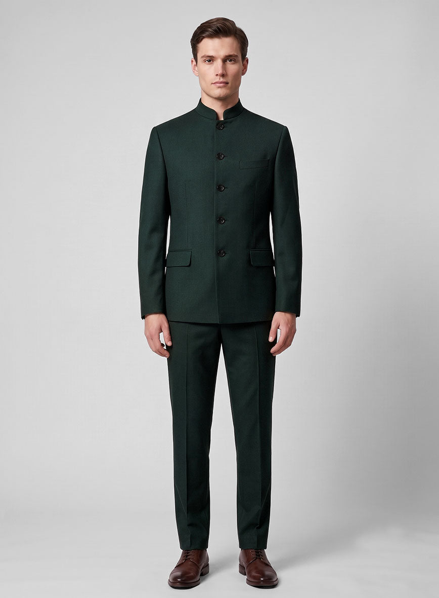 Dark Green Nehru Jacket - StudioSuits