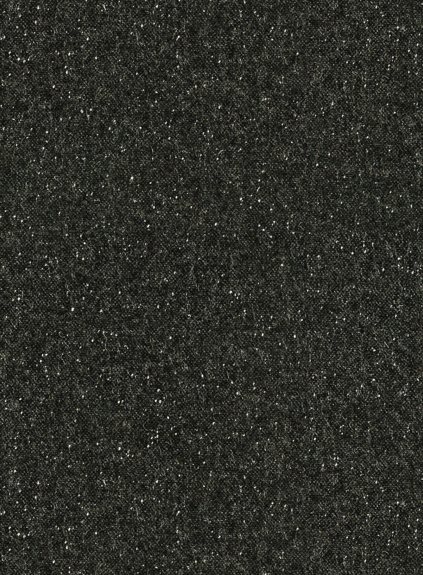 Dark Olive Flecks Donegal Tweed Double Breasted Jacket - StudioSuits