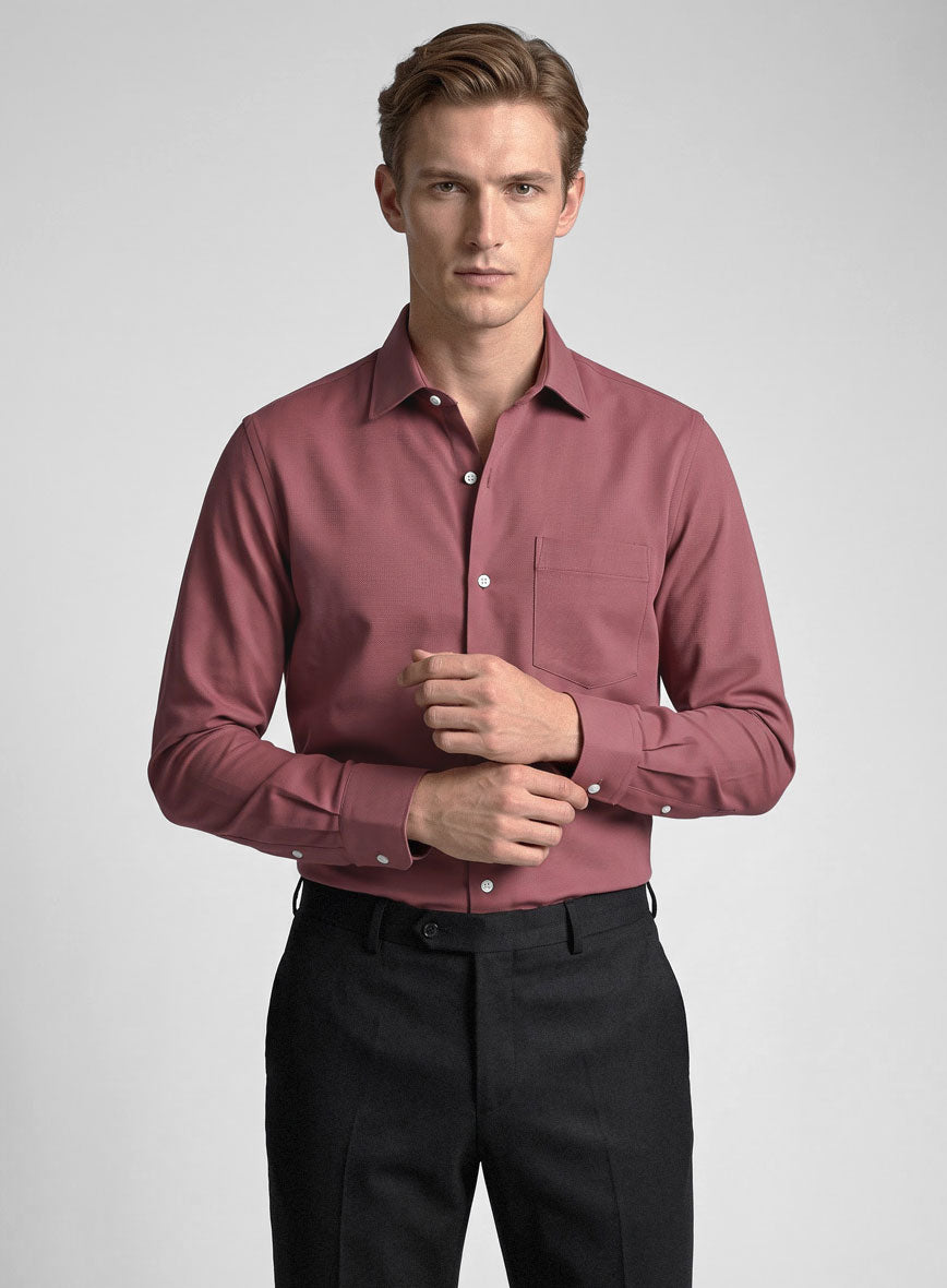 Dark Rose Stretch Poplene Shirt - StudioSuits