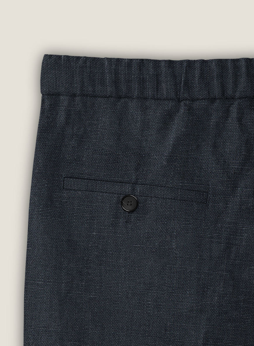 Dark Blue Linen Shorts - StudioSuits