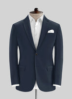 Dark Blue Stretch Chino Jacket - StudioSuits