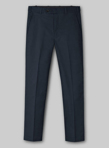 Dark Blue Stretch Chino Pants - StudioSuits