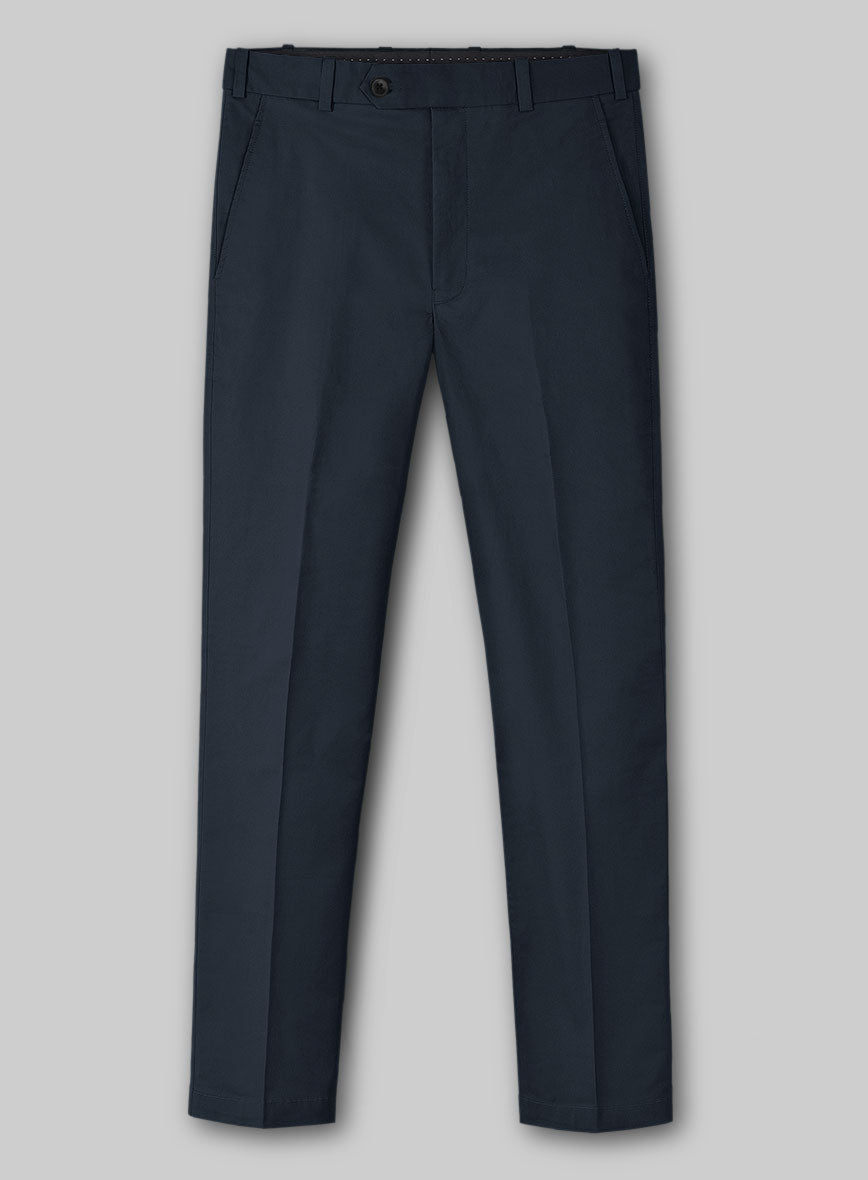 Dark Blue Stretch Chino Pants - StudioSuits