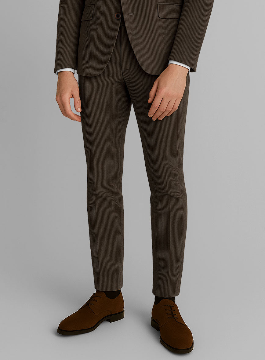 Dark Brown Corduroy Pants - StudioSuits
