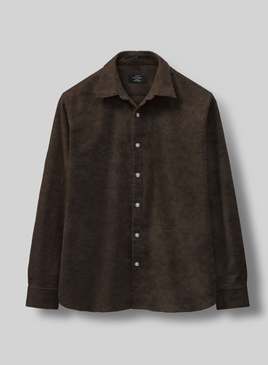 Dark Brown Corduroy Shirt - StudioSuits