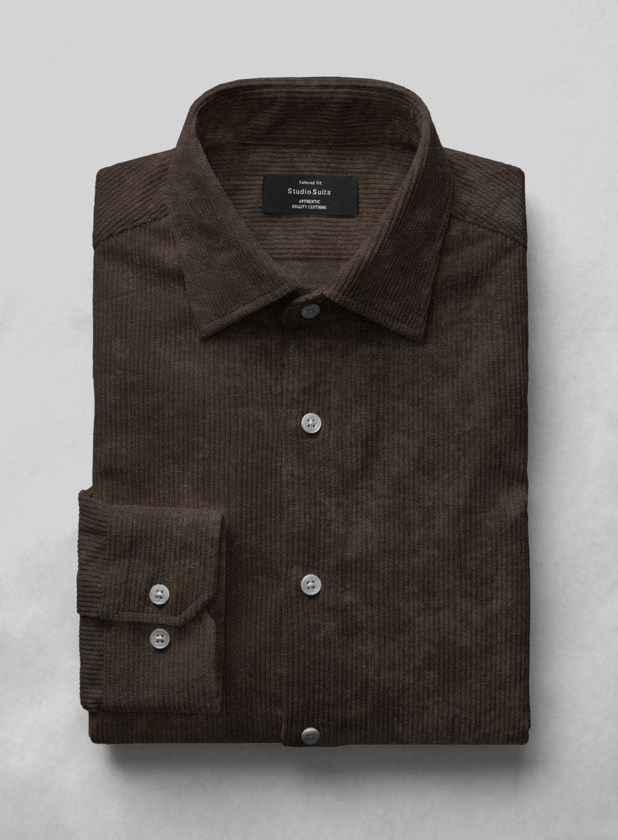 Dark Brown Corduroy Shirt - StudioSuits