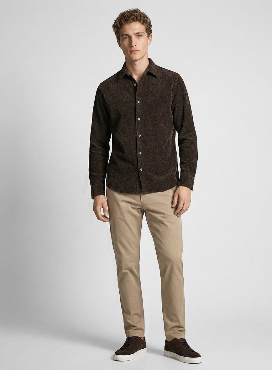 Dark Brown Corduroy Shirt - StudioSuits