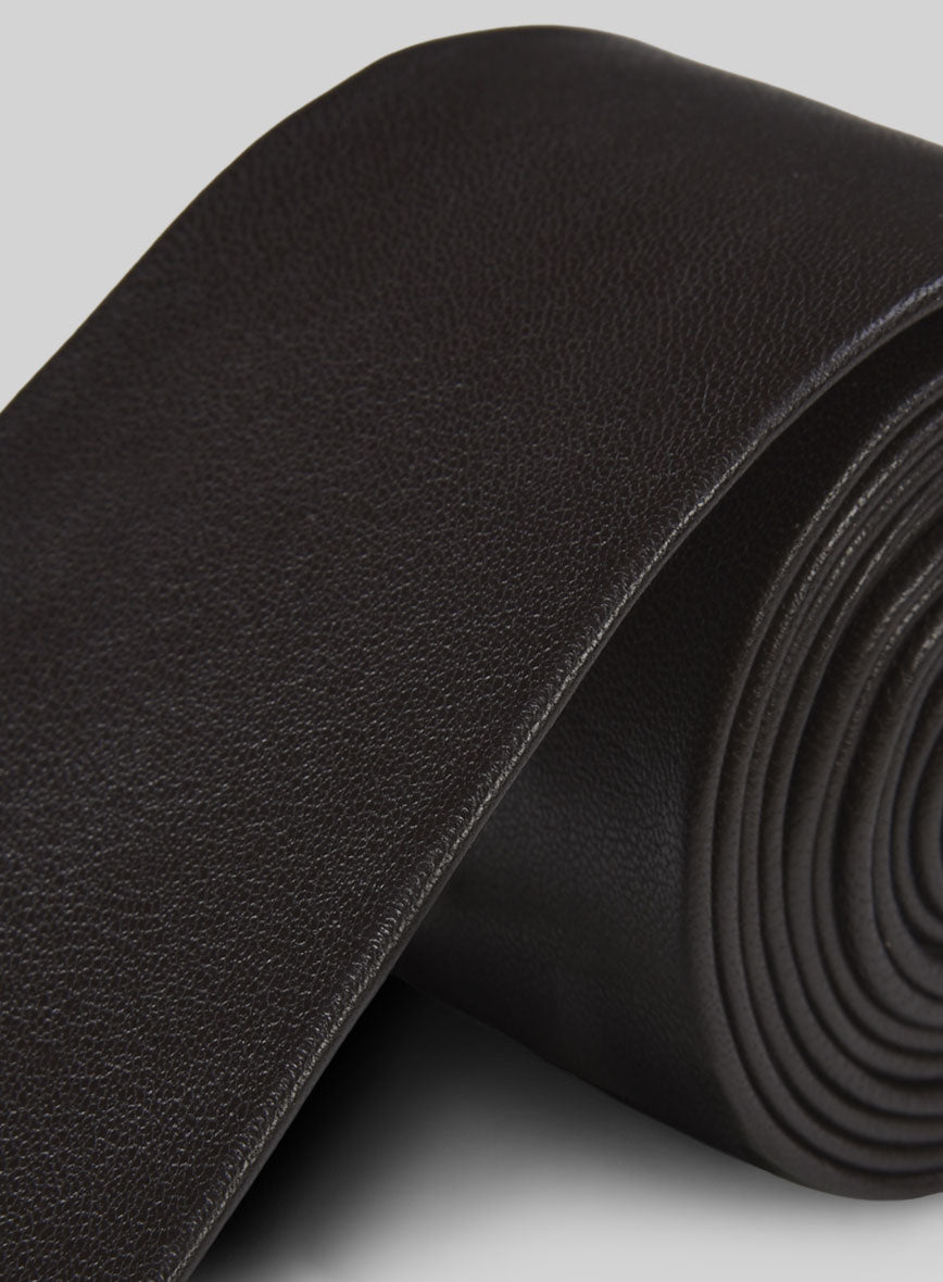 Dark Brown Leather Tie - StudioSuits