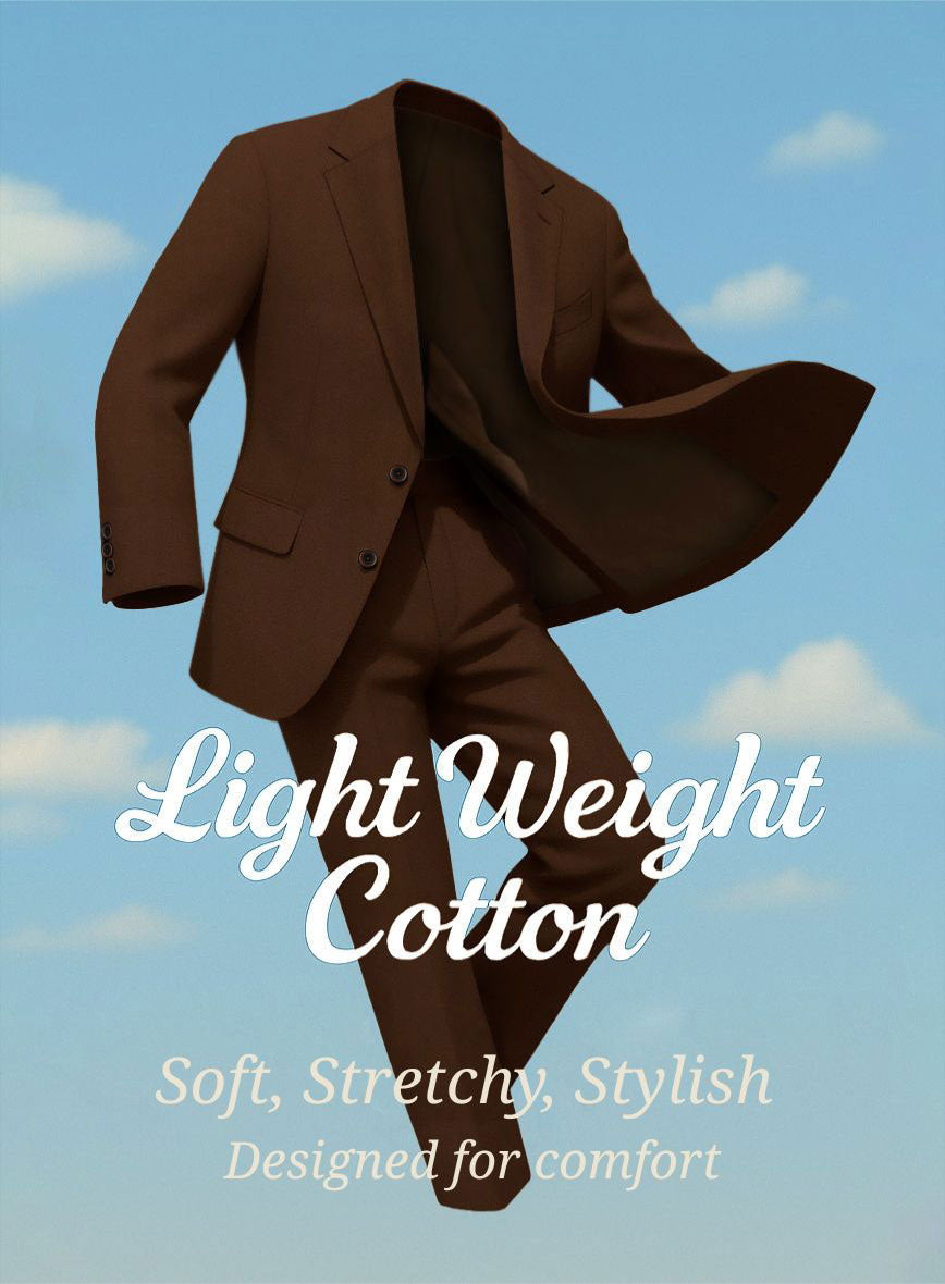 Dark Brown Napoli Stretch Light Weight Cotton Suit - StudioSuits