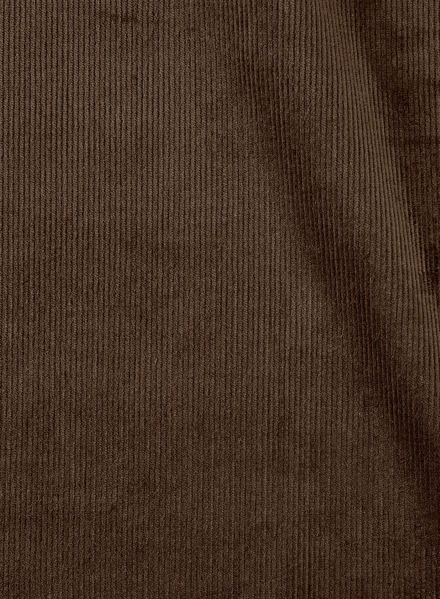 Dark Brown Stretch Pin Corduroy Pants - StudioSuits