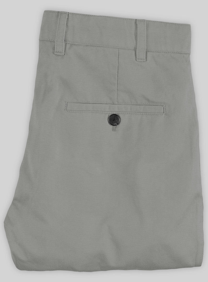 Washed Dark Gray Stretch Chino Pants - StudioSuits