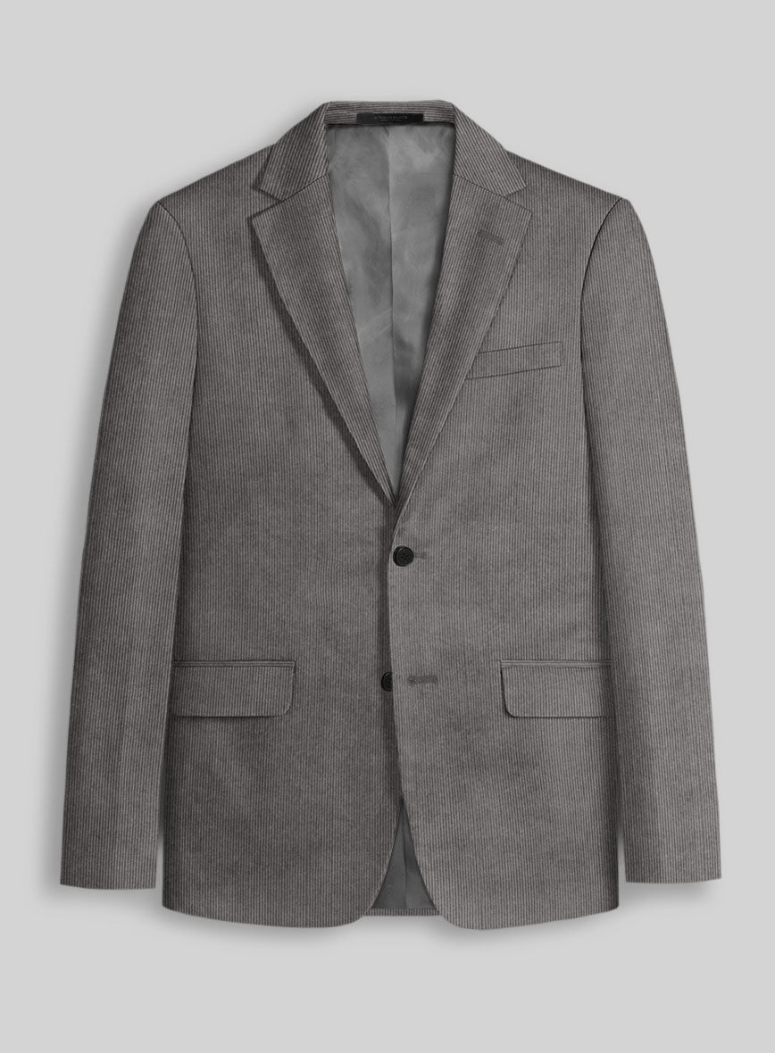 Dark Gray Stretch Pin Corduroy Jacket - StudioSuits