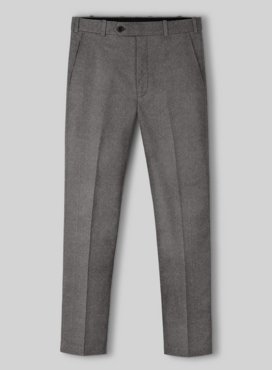 Dark Gray Stretch Pin Corduroy Pants - StudioSuits