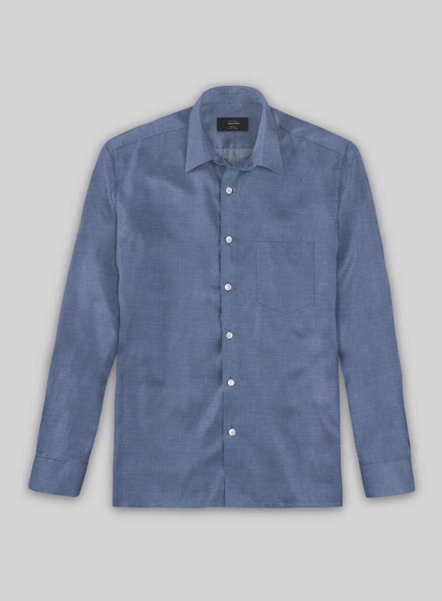 Dark Horizon Twill Cotton Shirt - StudioSuits