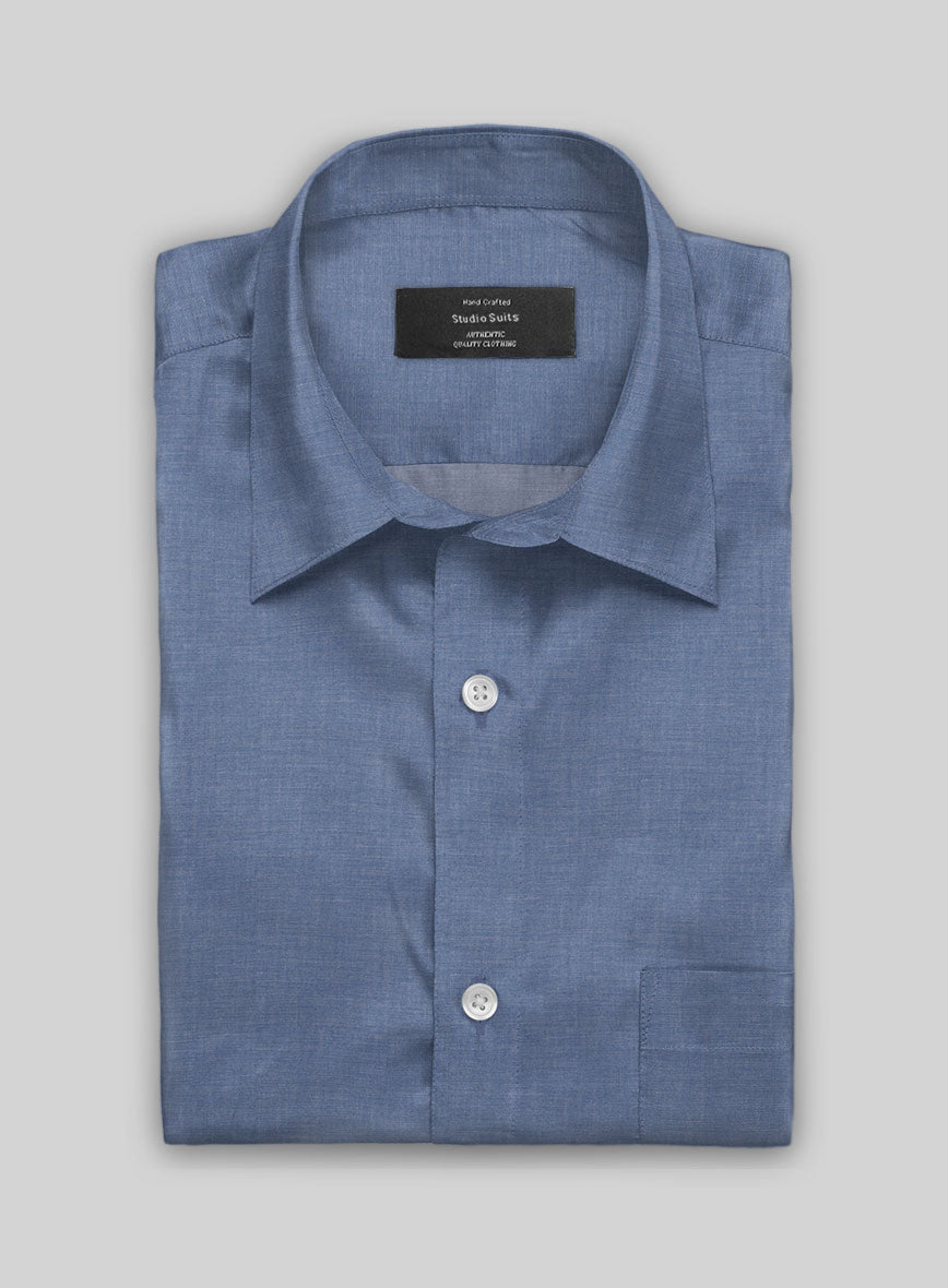 Dark Horizon Twill Cotton Shirt - StudioSuits