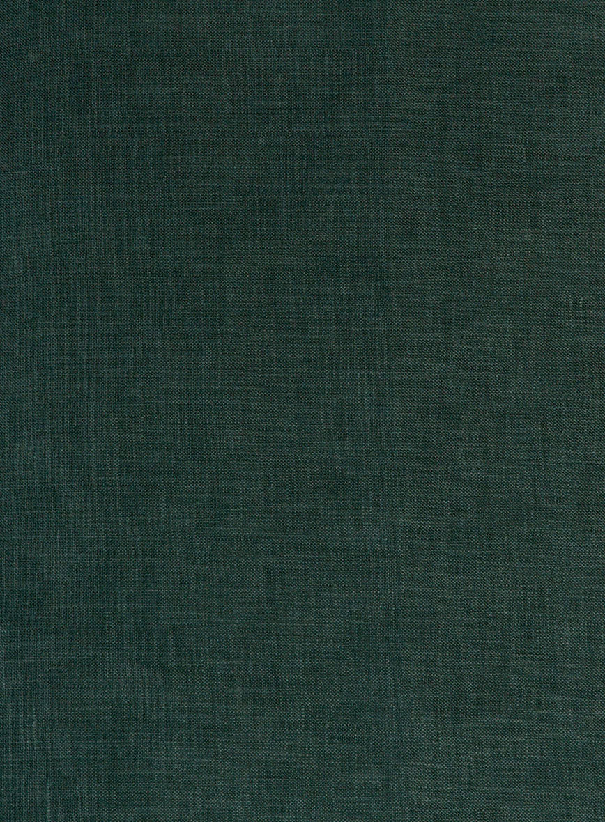 Dark Moss Pure Linen Shirt - StudioSuits