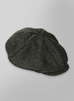 Dark Olive Flecks Donegal Tweed Newsboy Cap