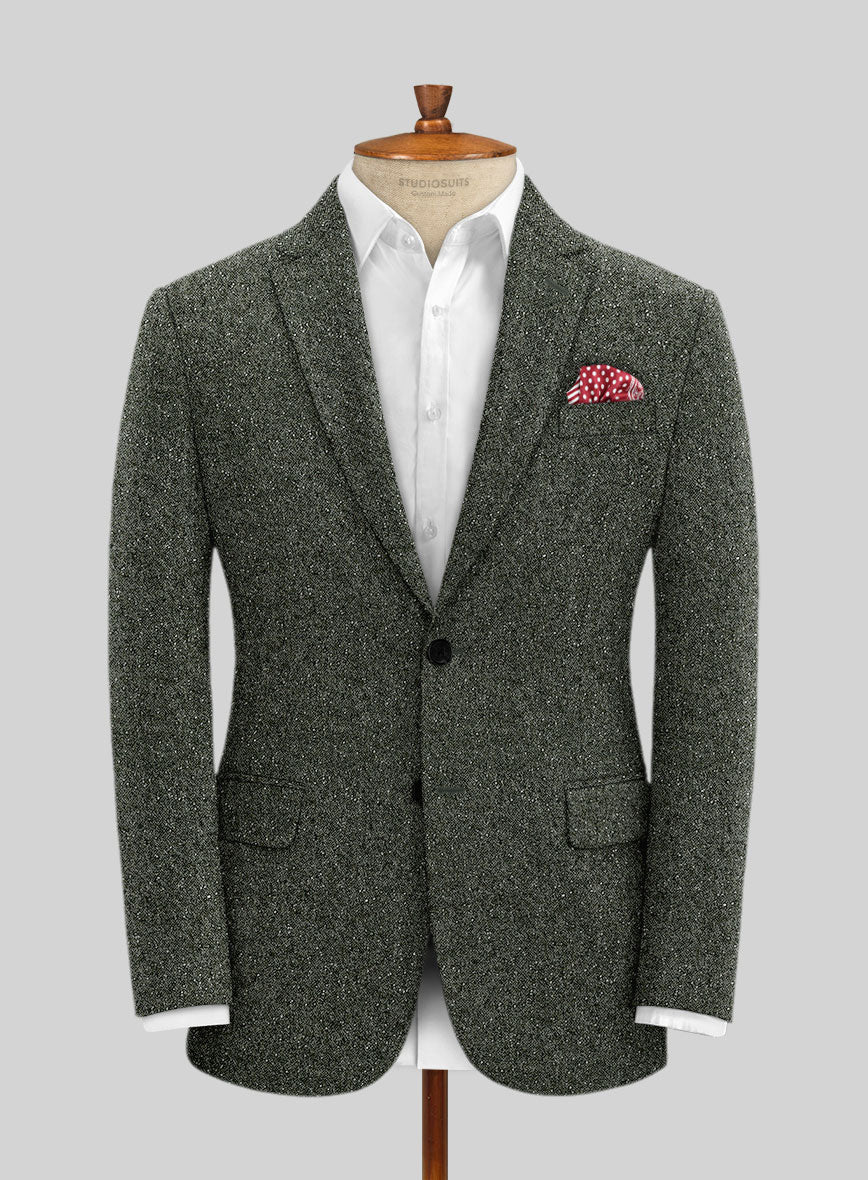 Dark Olive Flecks Donegal Tweed Suit - StudioSuits