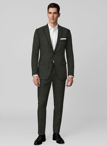 Dark Olive Flecks Donegal Tweed Suit - StudioSuits