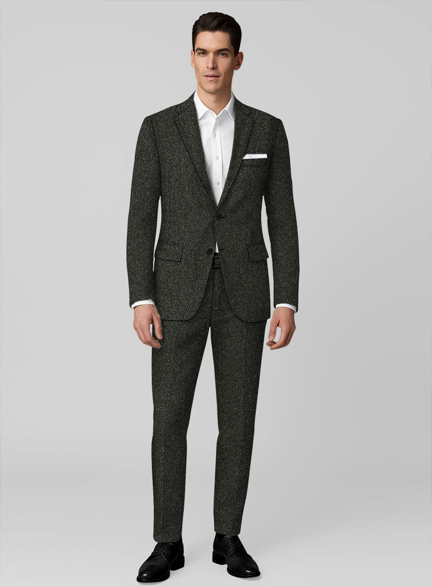 Dark Olive Flecks Donegal Tweed Suit - StudioSuits