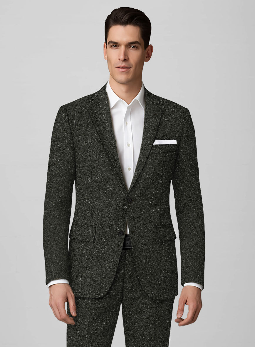 Dark Olive Flecks Donegal Tweed Suit - StudioSuits