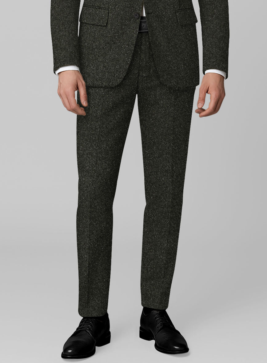 Dark Olive Flecks Donegal Tweed Suit - StudioSuits